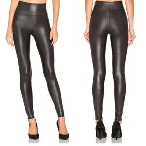 SPANX Faux Leather Black Leggings Size Small